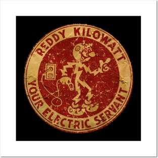 RETRO RED - REDDY KILOWATT YOUR ELECTRIC SERVANT Posters and Art